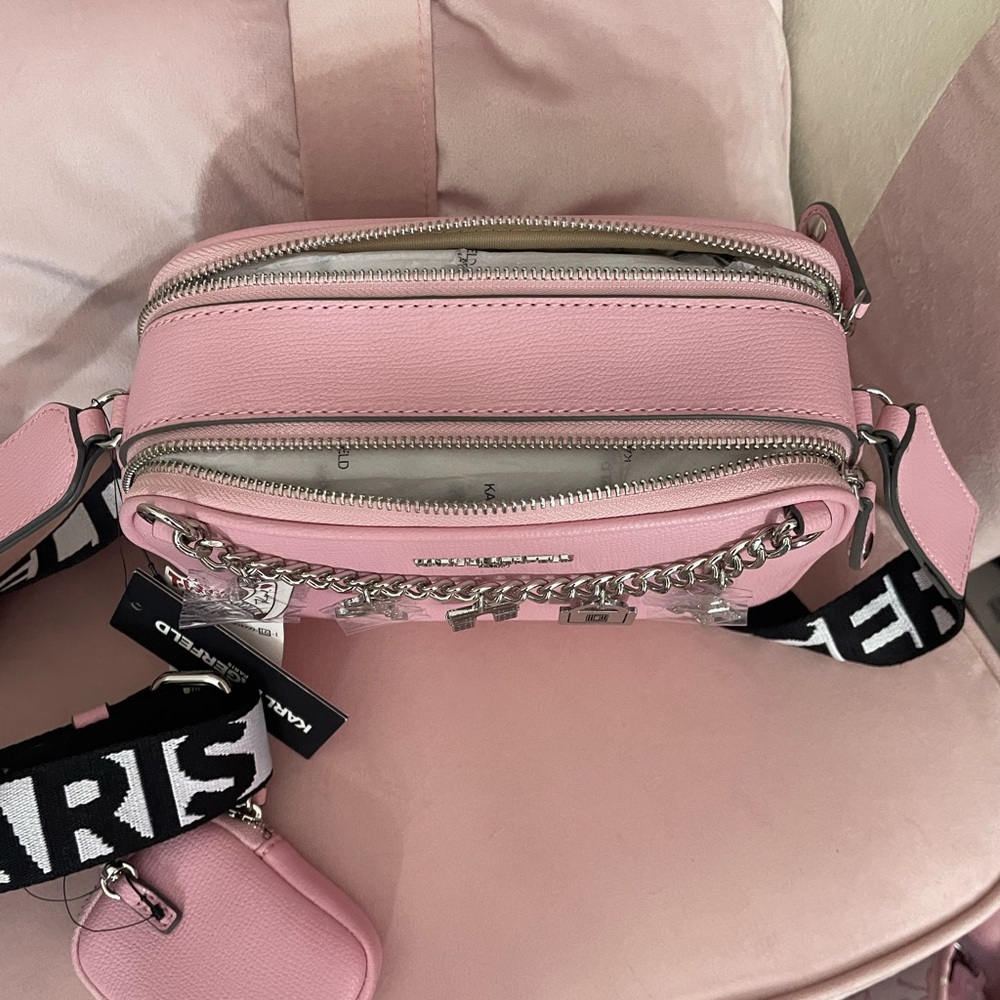 Karl Lagerfeld Light Pink Crossbody Bag with Charms - Picture 2 of 2